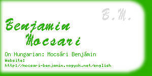 benjamin mocsari business card